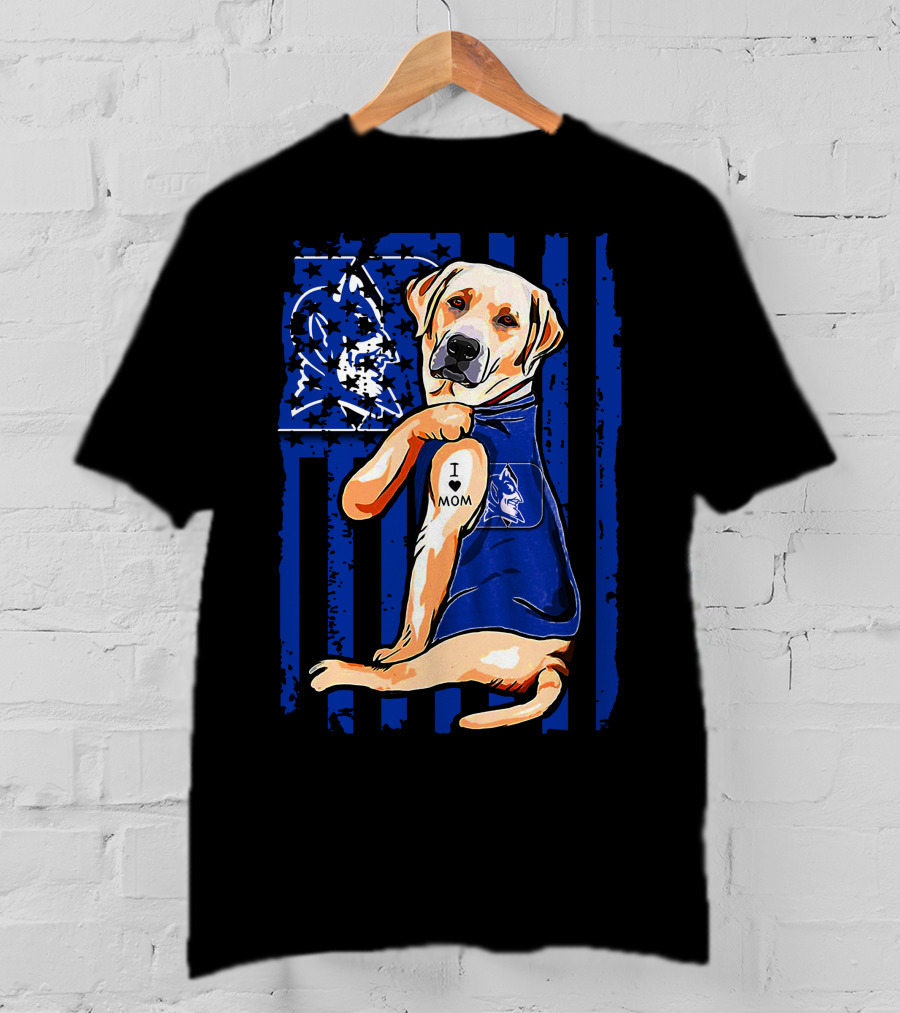 Labrador Retriever Duke Blue Devils I Love Mom T-Shirt