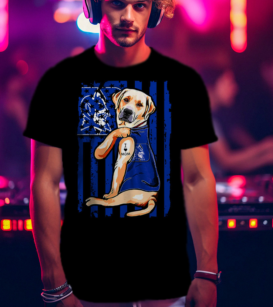 Labrador Retriever Duke Blue Devils I Love Mom T-Shirt