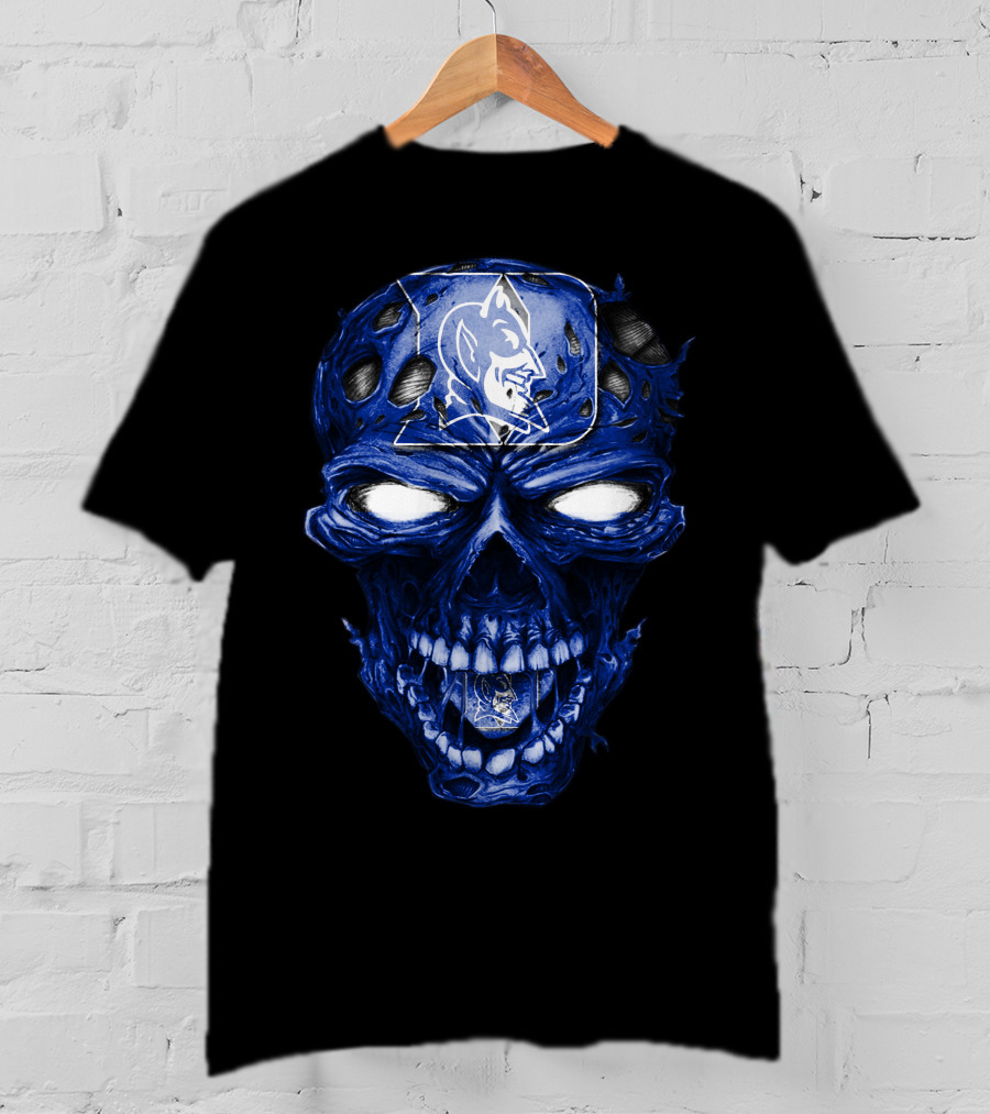 Skull Duke Blue Devils Iconic Logo Fusion T-Shirt