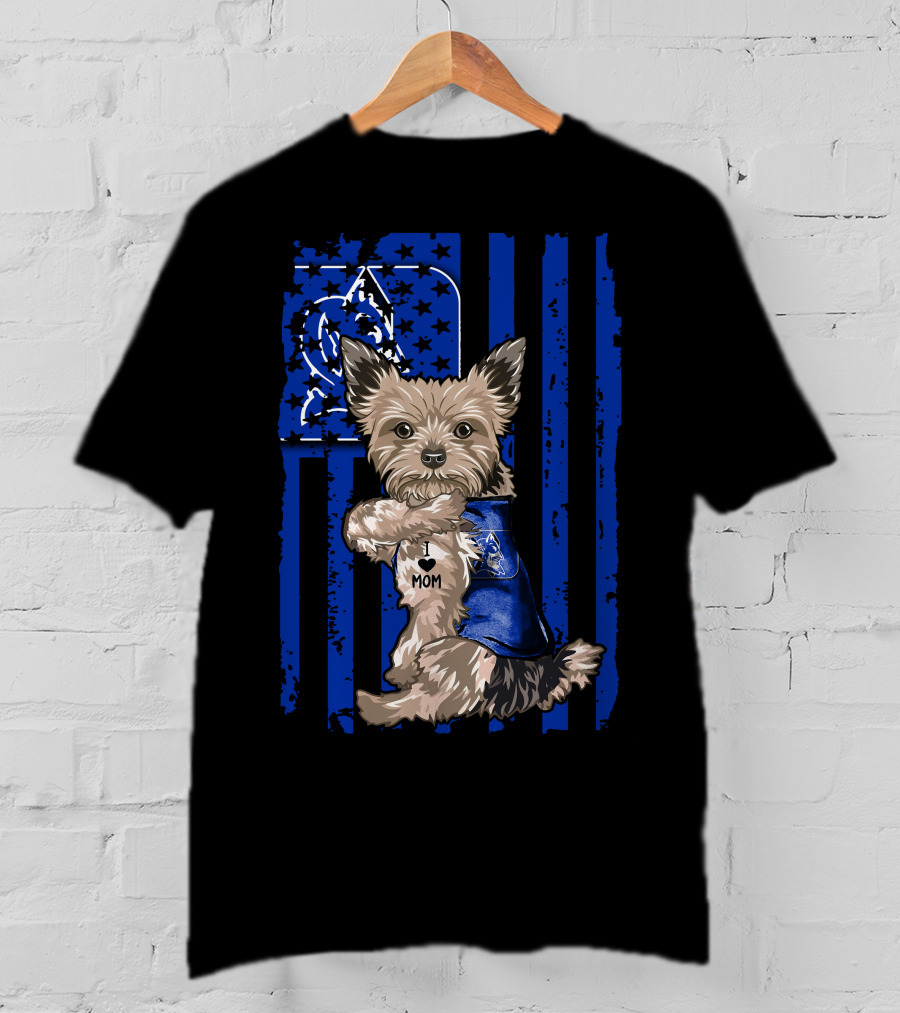 Yorkshire Terrier I Love Mom Duke Blue Devils T-Shirt