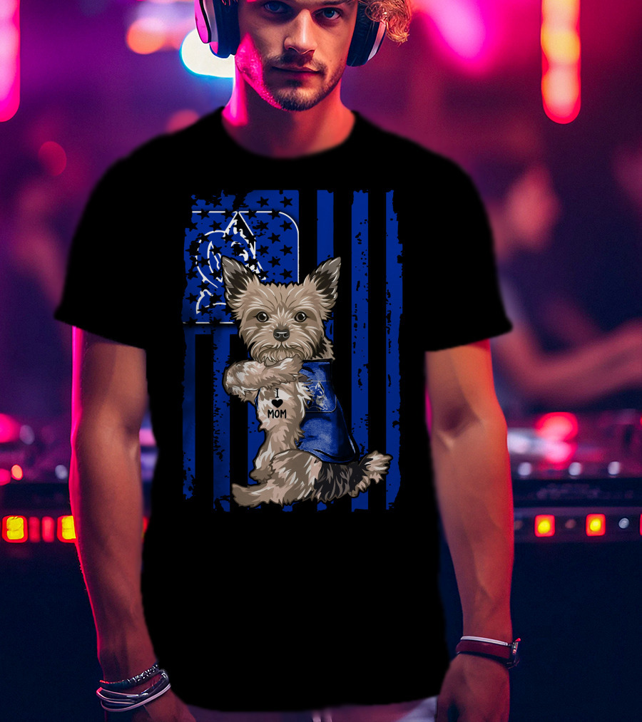 Yorkshire Terrier I Love Mom Duke Blue Devils T-Shirt
