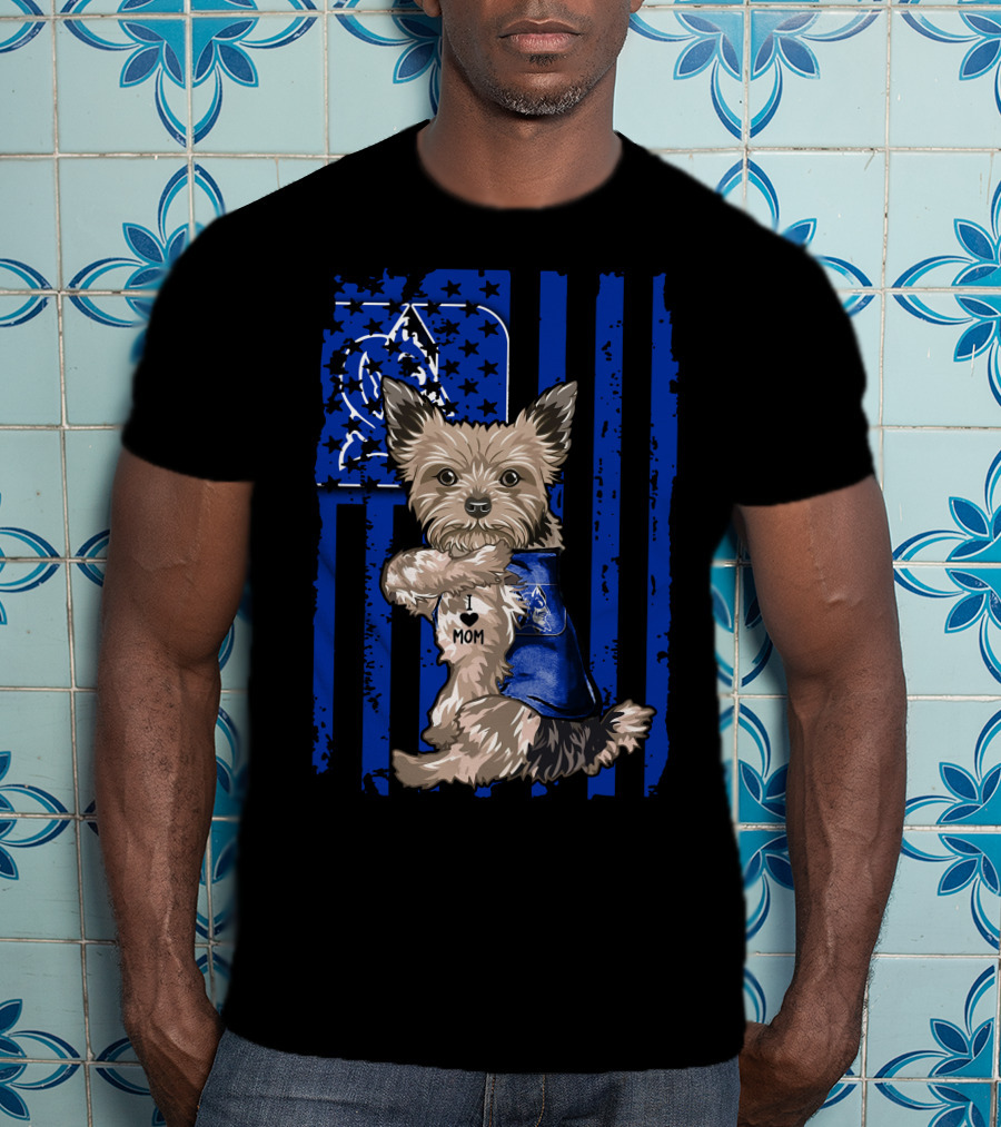 Yorkshire Terrier I Love Mom Duke Blue Devils T-Shirt