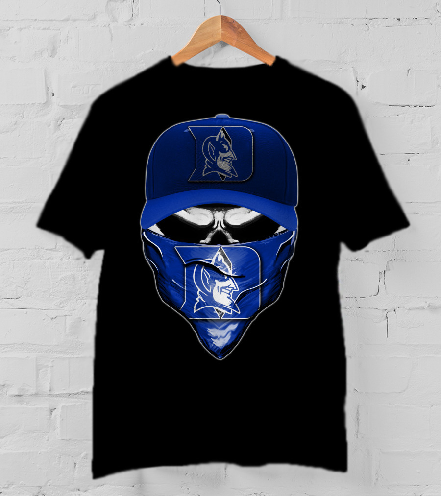 Skull Duke Blue Devils Mascot Bandana And Cap T-Shirt
