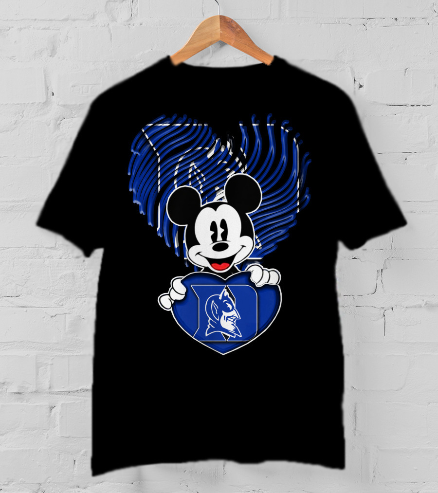 Mick Mouse Duke Blue Devils Heart T-Shirt
