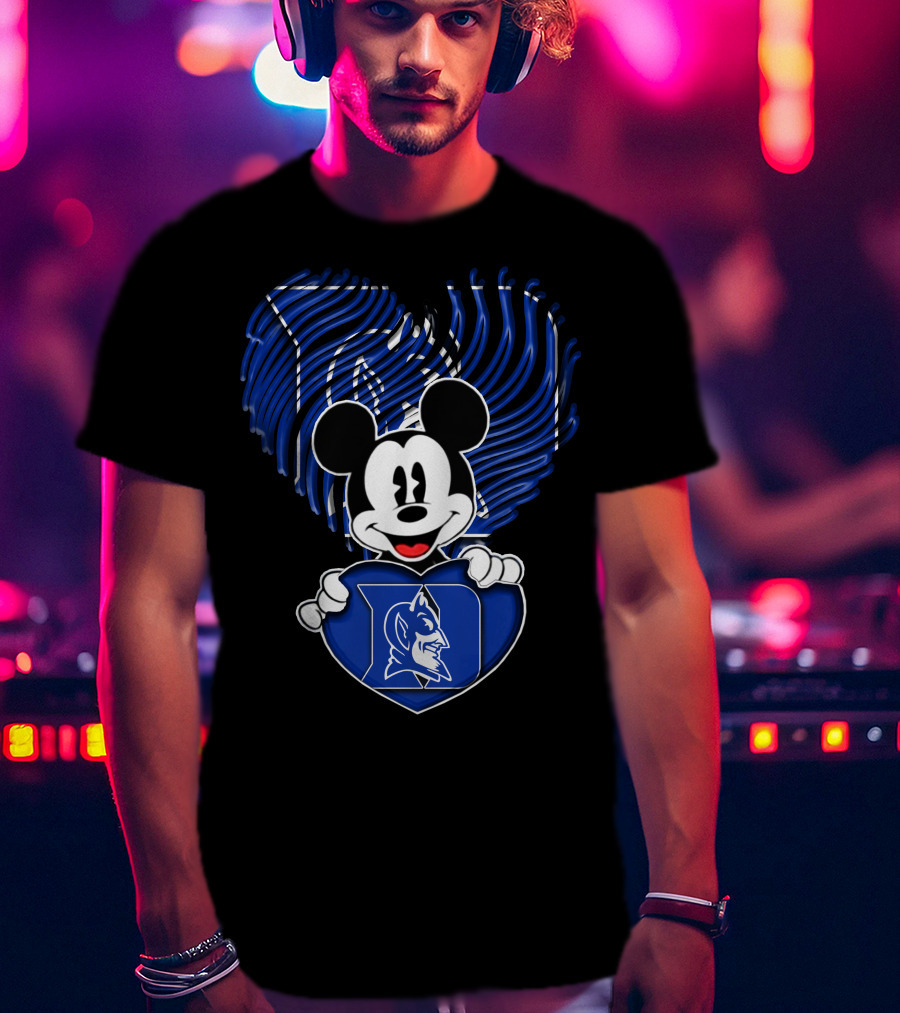 Mick Mouse Duke Blue Devils Heart T-Shirt
