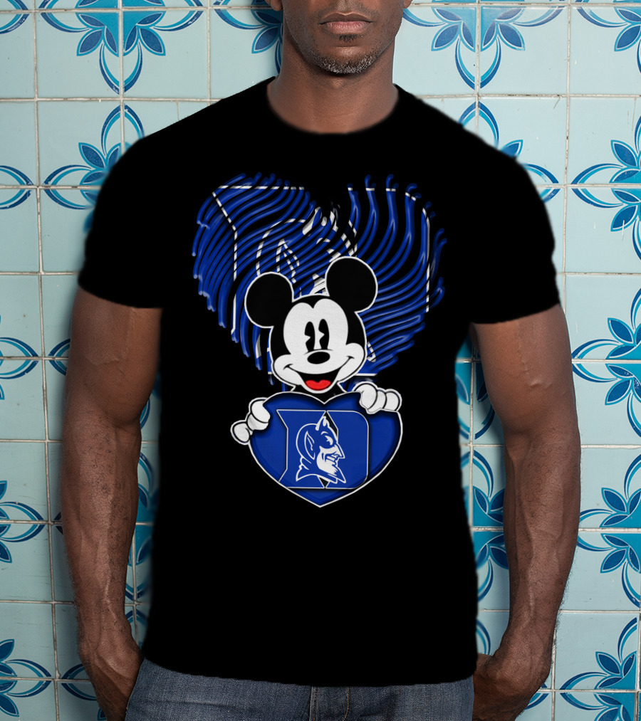 Mick Mouse Duke Blue Devils Heart T-Shirt