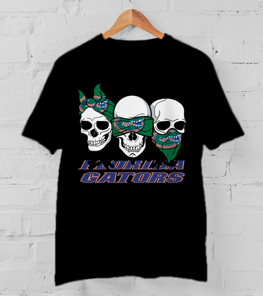 3 Skull Florida Gators Fan T-Shirt