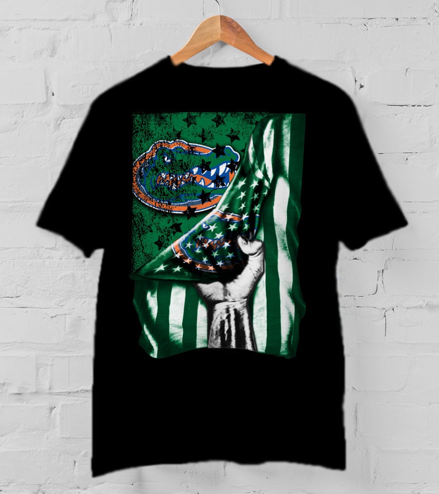 Flag Florida Gators Hand Holding Striped Stars T-Shirt