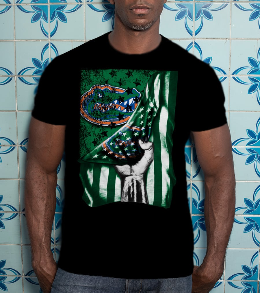 Flag Florida Gators Hand Holding Striped Stars T-Shirt
