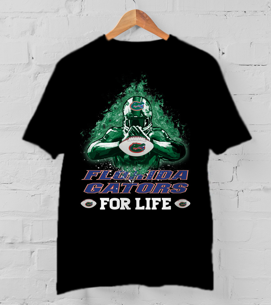 Florida Gators For Life Football Player Helmet And Ball T-Shirt
