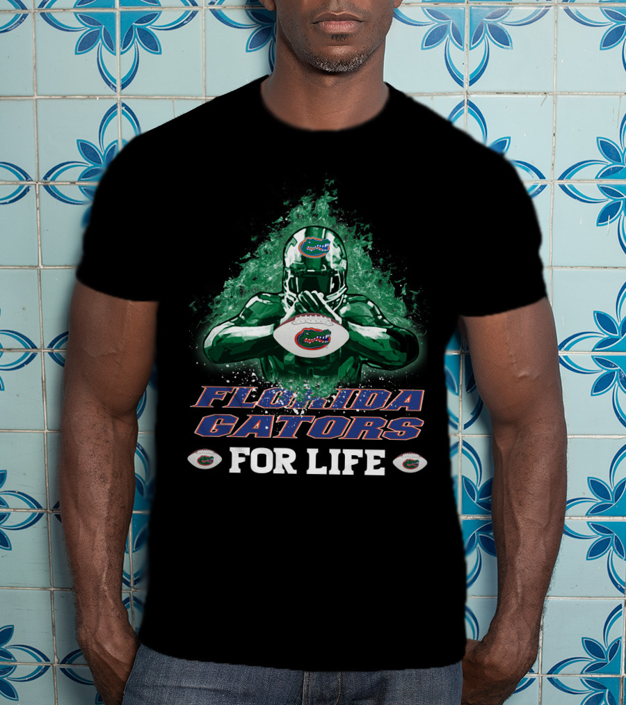 Florida Gators For Life Football Player Helmet And Ball T-Shirt
