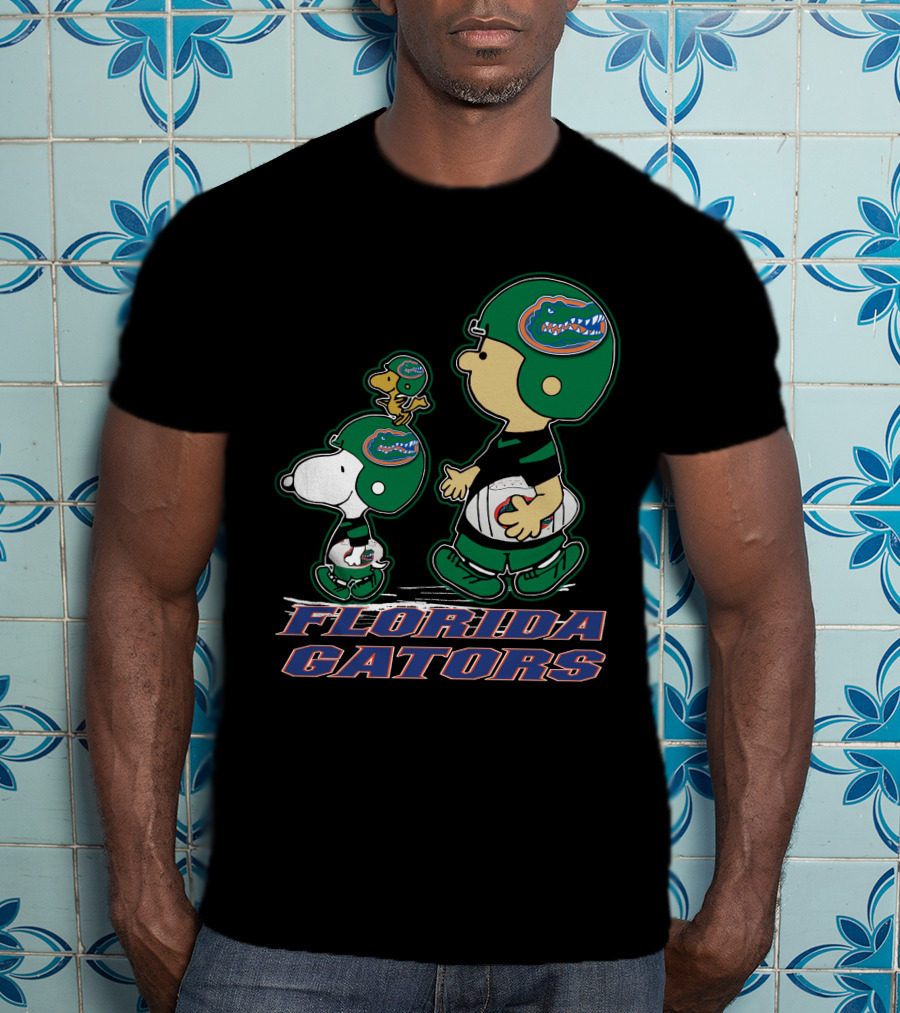 Snpfootball Florida Gators Peanuts Characters Football Helmets T-Shirt