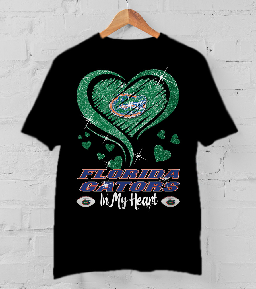Florida Gators Sparkling Heart Love In My Heart T-Shirt