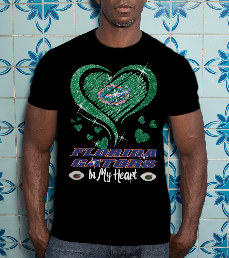 Florida Gators Sparkling Heart Love In My Heart T-Shirt