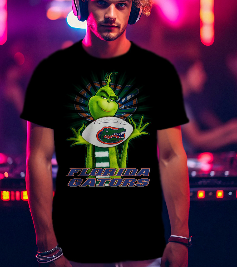 Grinch Holding Florida Gators Football T-Shirt