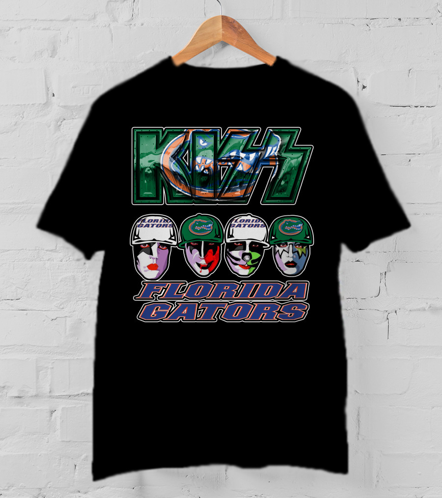 KISS Florida Gators Iconic Band Art Faces With Team T-Shirt