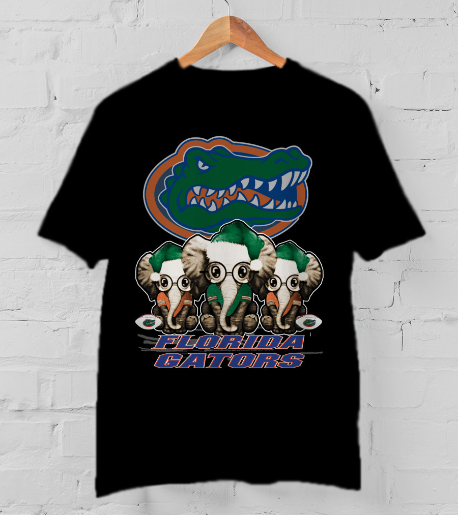 Elephant Christmas Trio With Florida Gators T-Shirt