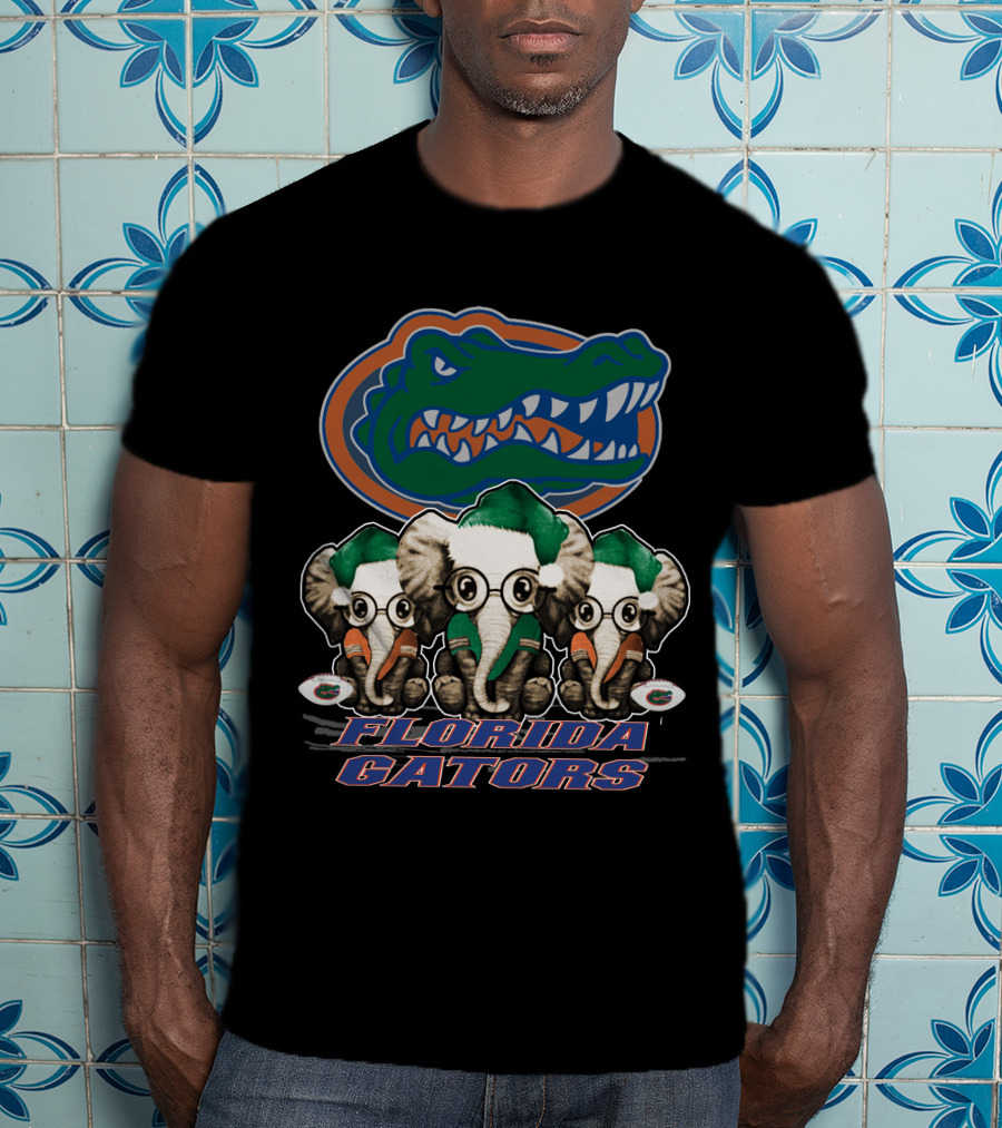 Elephant Christmas Trio With Florida Gators T-Shirt