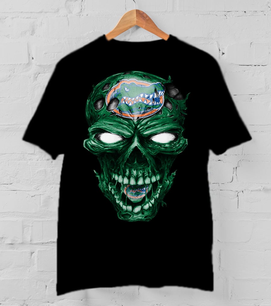 Skull Florida Gators Logo Zombie Face T-Shirt