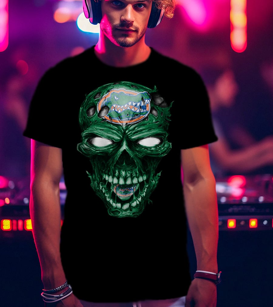 Skull Florida Gators Logo Zombie Face T-Shirt