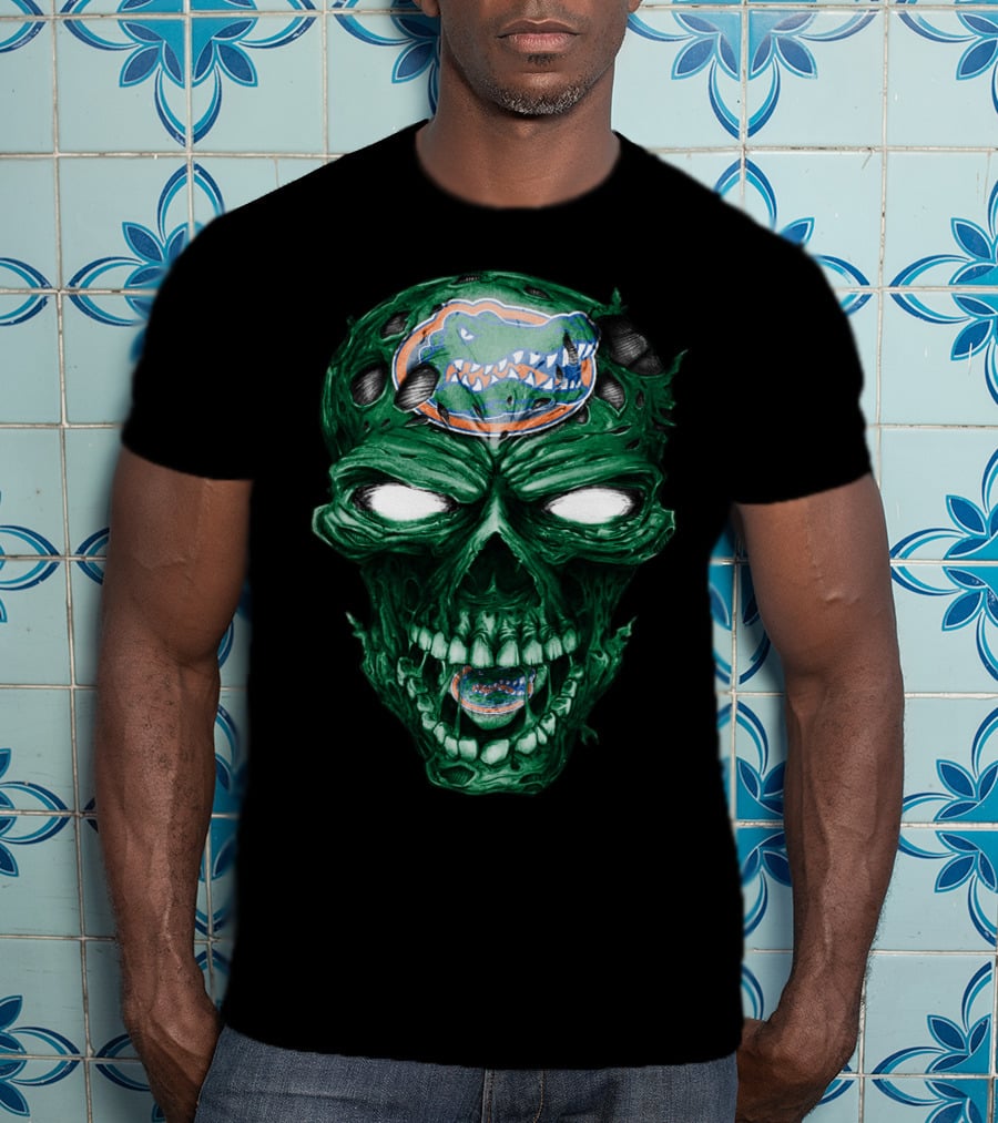Skull Florida Gators Logo Zombie Face T-Shirt