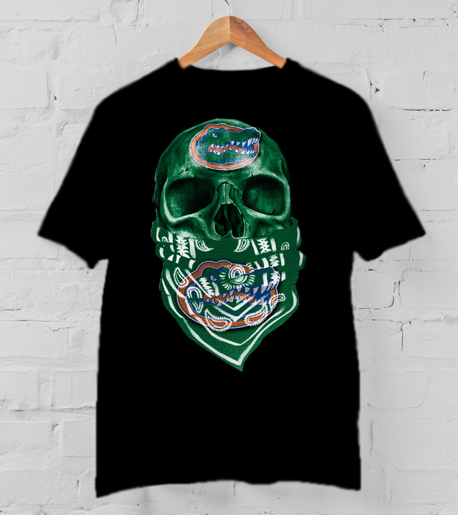 Florida Gators Skull Green Bandana T-Shirt