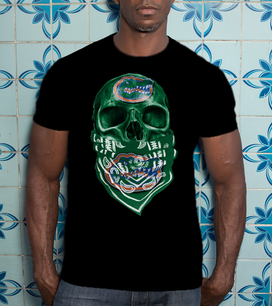 Florida Gators Skull Green Bandana T-Shirt