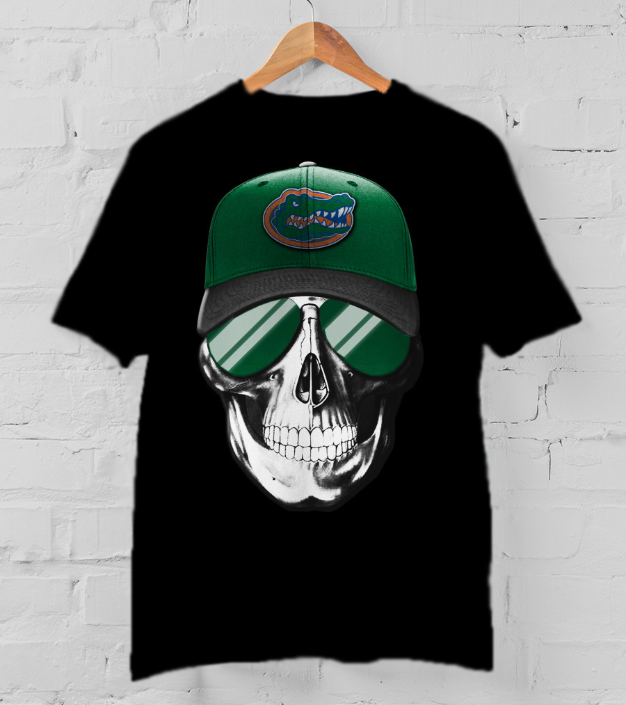 Florida Gators Skull With Cap And Sunglasses T-Shirt