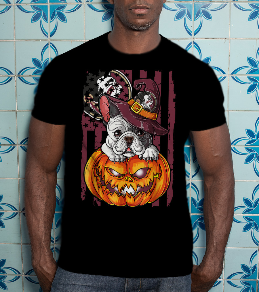 Hlw Bulldog Florida State Seminoles Halloween Pumpkin Wizard Hat T-Shirt