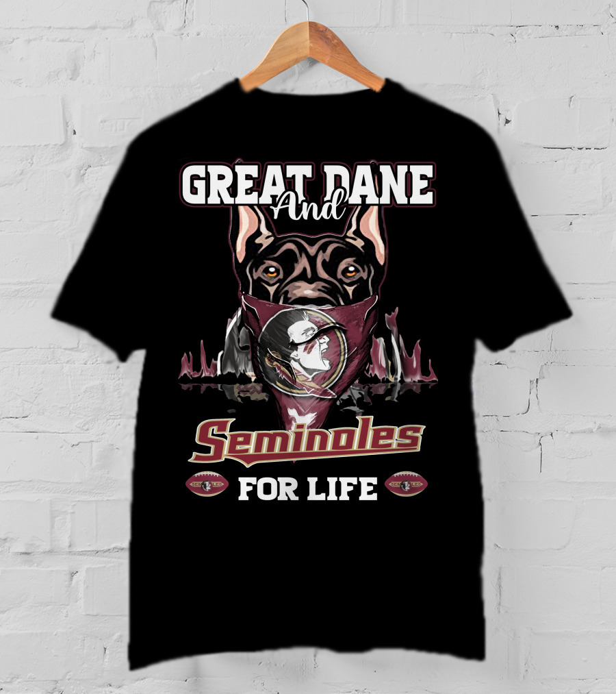Great Dane And Seminoles For Life T-Shirt