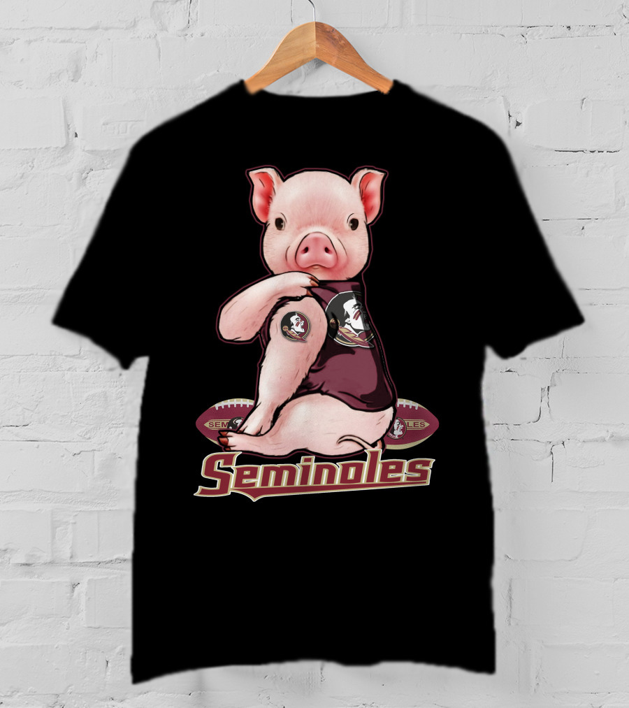 Seminoles Pig With Florida State Football T-Shirt