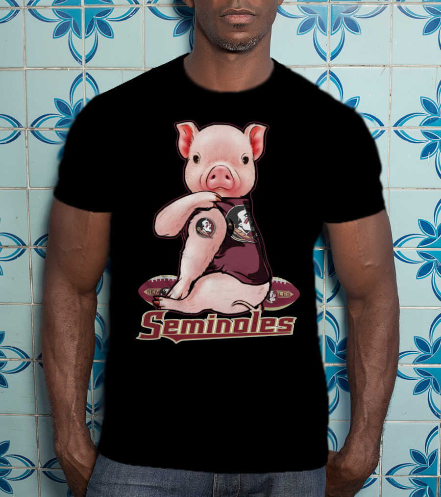 Seminoles Pig With Florida State Football T-Shirt
