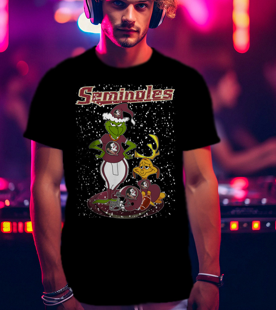 Seminoles Grinch Christmas Themed Florida State Football T-Shirt