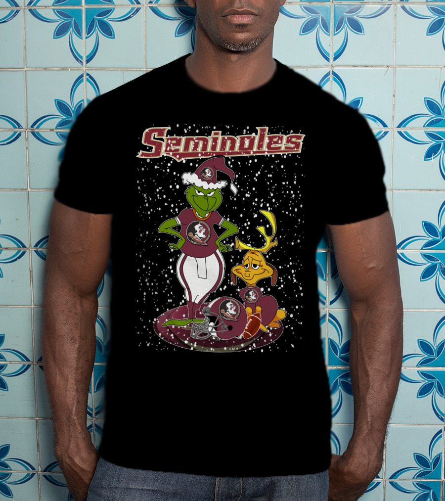Seminoles Grinch Christmas Themed Florida State Football T-Shirt
