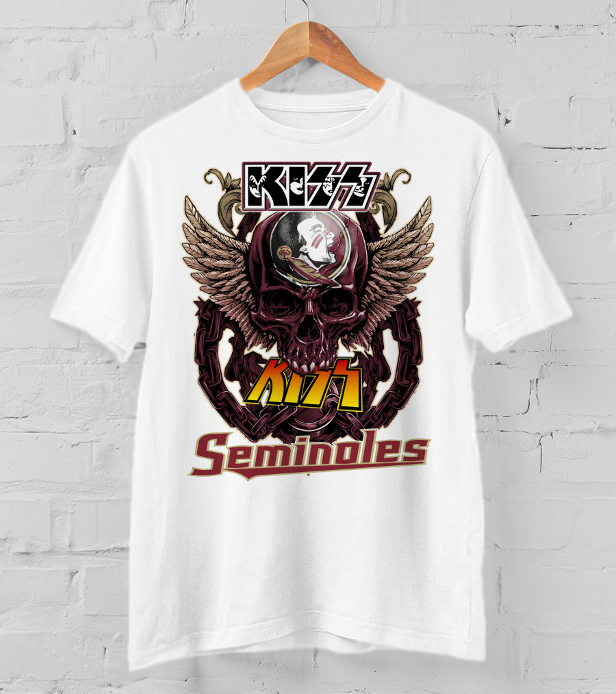 Kiss Florida State Seminoles Winged Skull T-Shirt