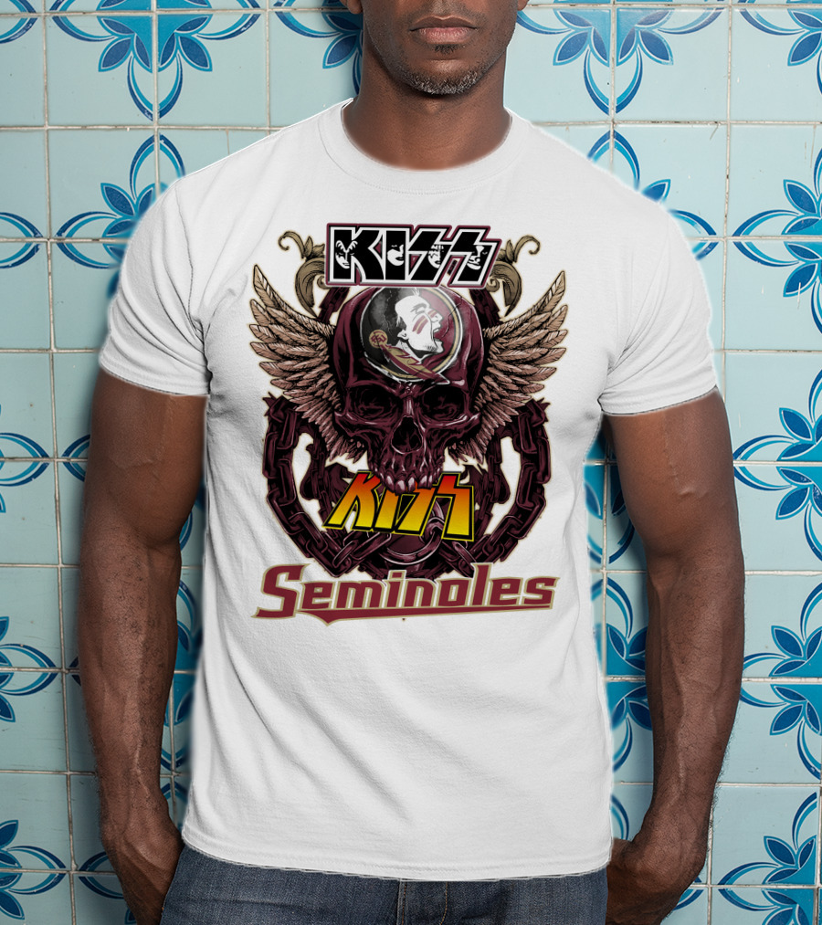 Kiss Florida State Seminoles Winged Skull T-Shirt