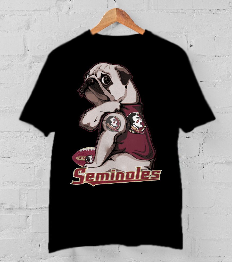 Pug Seminoles Football Florida State Mascot T-Shirt