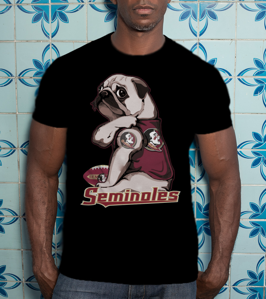 Pug Seminoles Football Florida State Mascot T-Shirt
