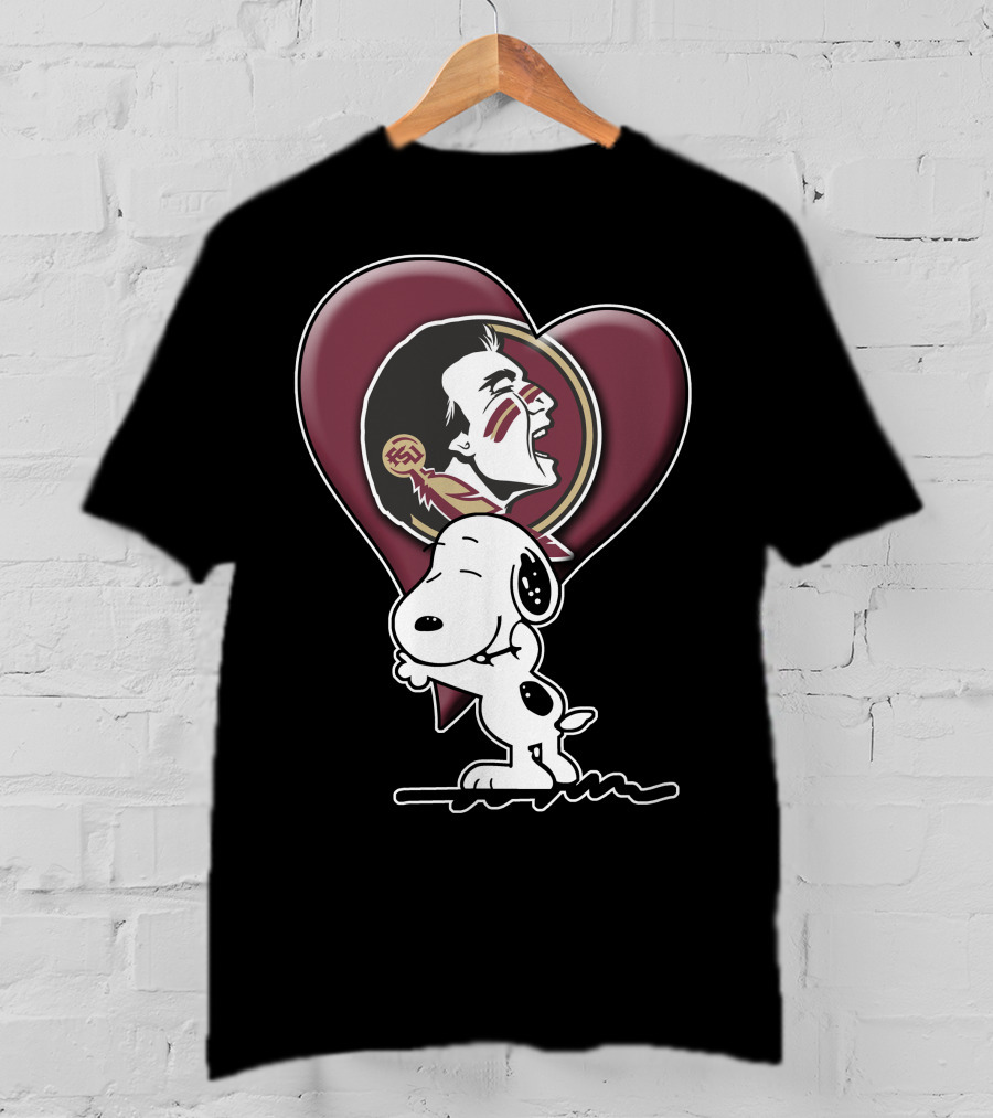 Snp V1 Florida State Seminoles Snoopy Heart T-Shirt