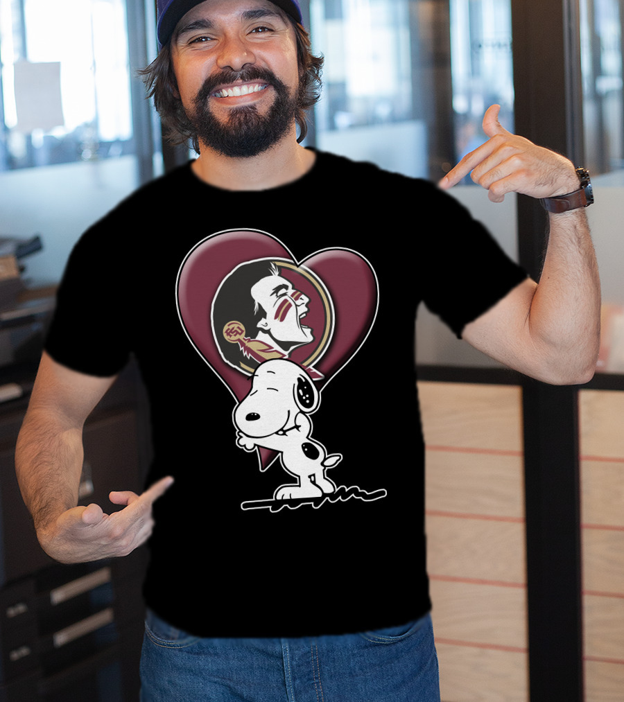 Snp V1 Florida State Seminoles Snoopy Heart T-Shirt