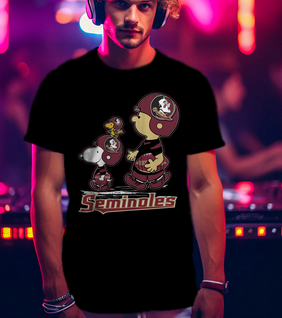 Seminoles Snpfootball Florida State Peanuts Characters Football T-Shirt
