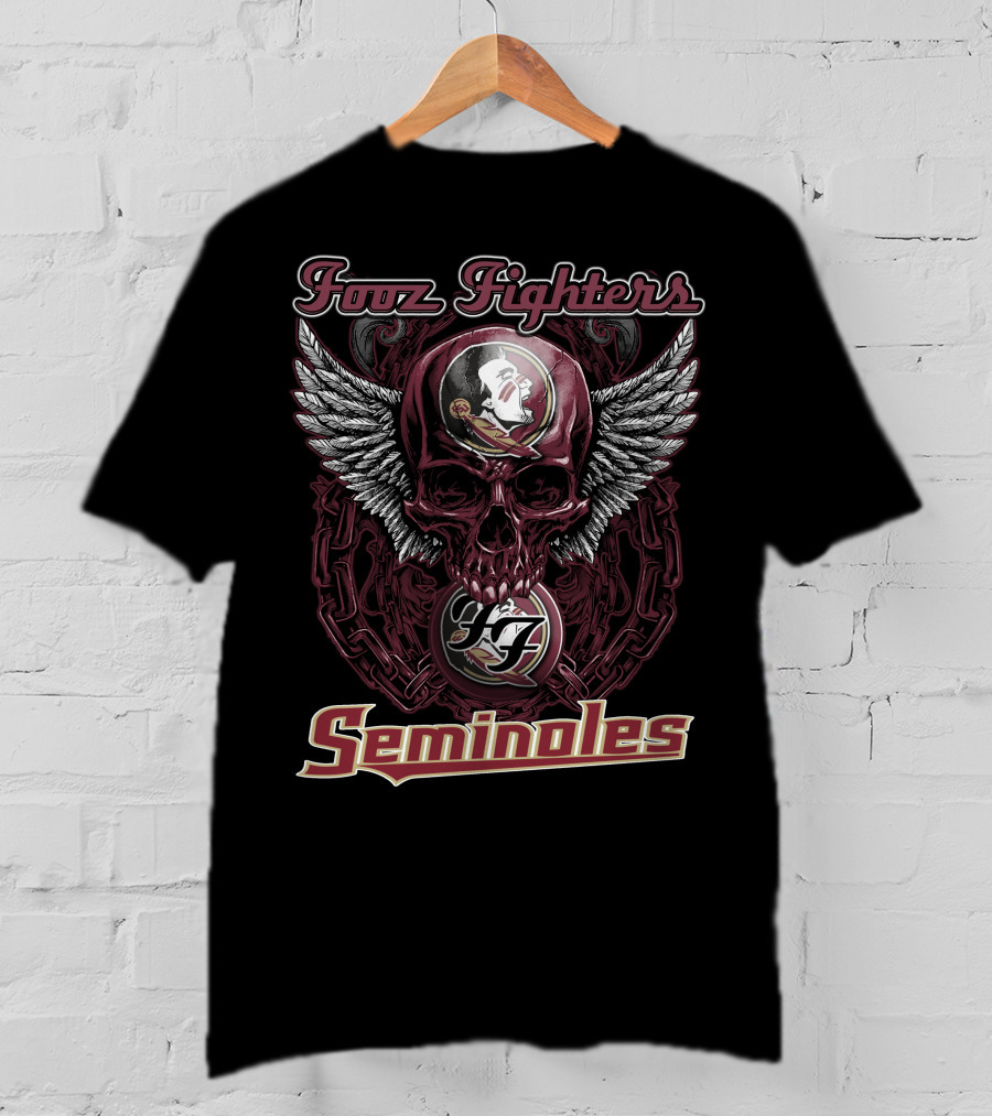 Foo Fighters Florida State Seminoles Skull And Wings T-Shirt