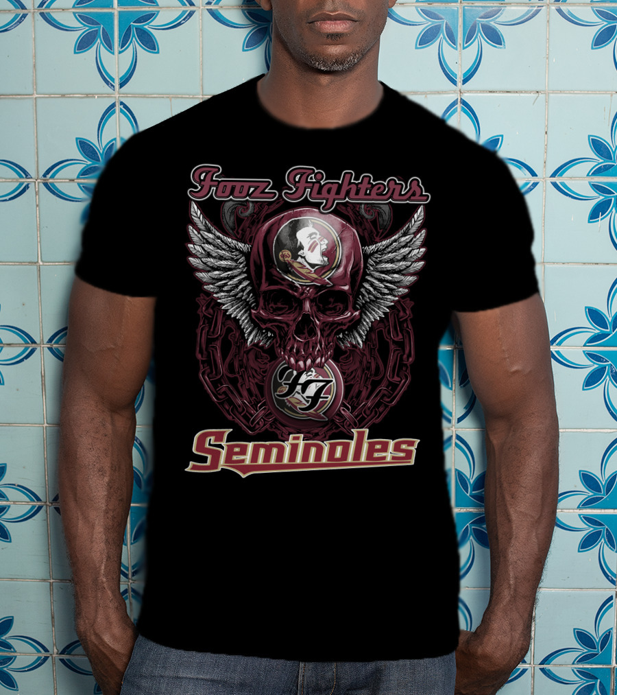 Foo Fighters Florida State Seminoles Skull And Wings T-Shirt