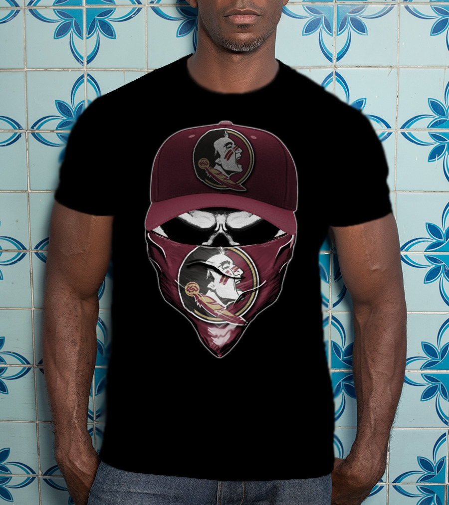 Florida State Seminoles Skull Bandana And Cap T-Shirt