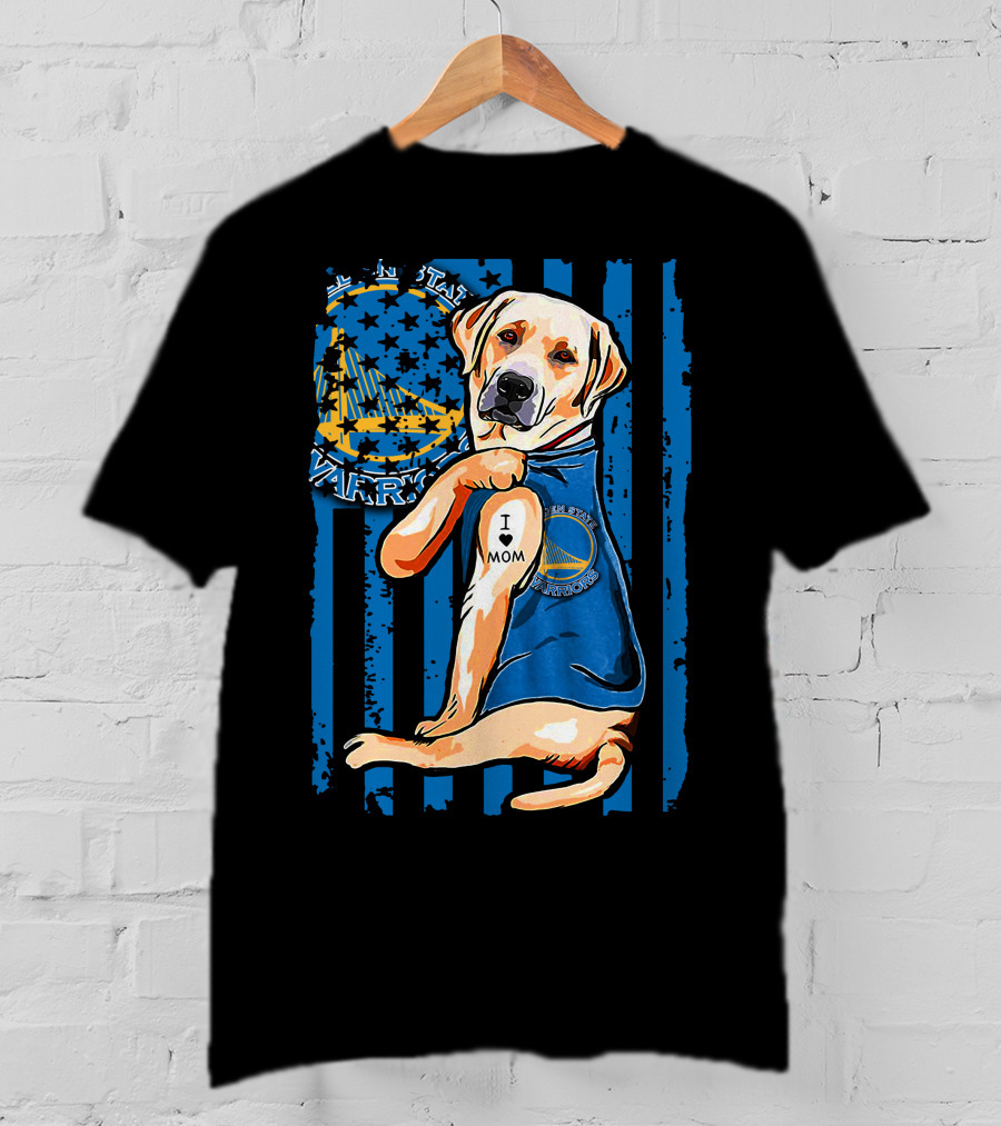 Golden State Warriors Labrador Retriever I Love Mom T-Shirt