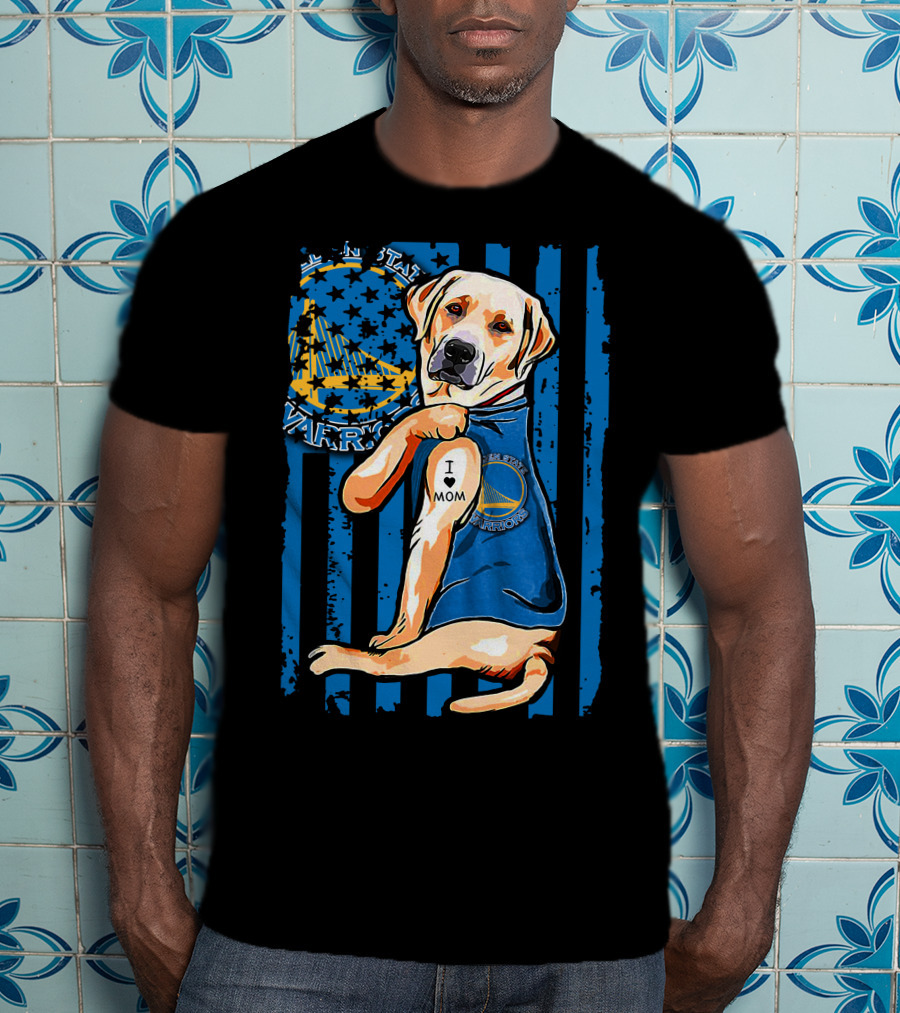Golden State Warriors Labrador Retriever I Love Mom T-Shirt