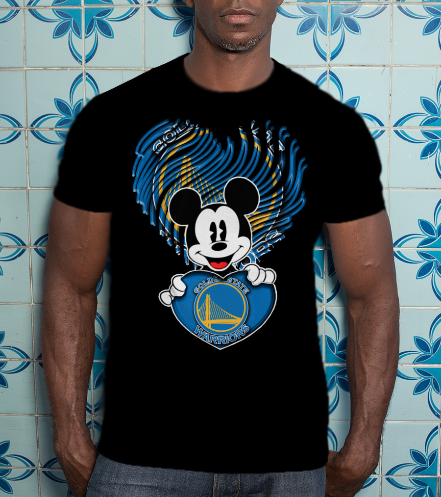Mick V1 Golden State Warriors Heart T-Shirt