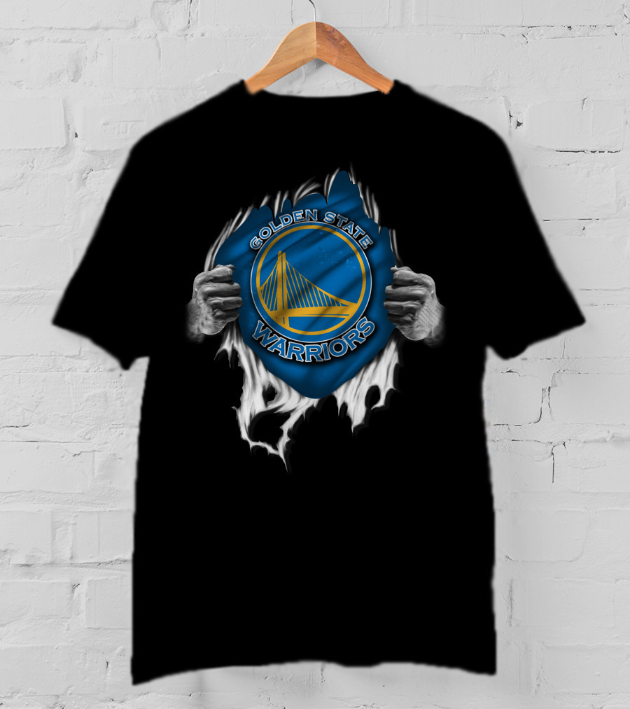 Torn Golden State Warriors Blue T-Shirt