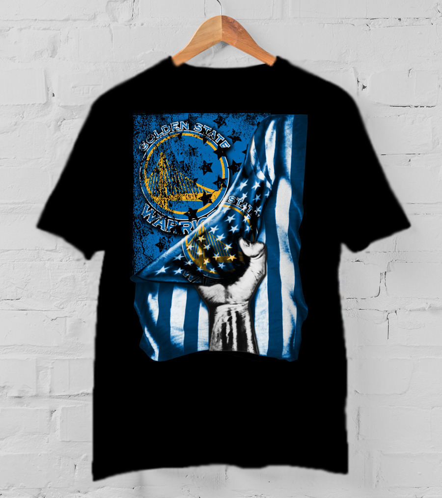 Golden State Warriors Flag V1 Vintage Stars Blue Stripes Hand T-Shirt