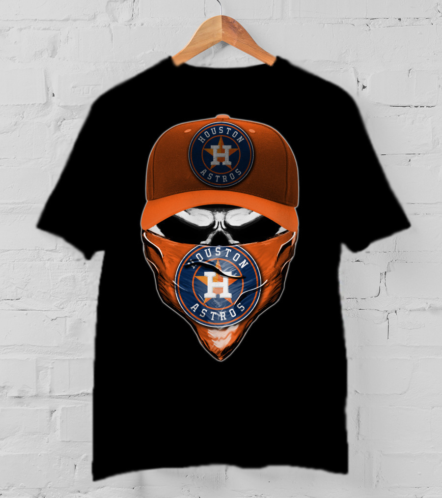 Houston Astros Skull Cap With Logo Bandana T-Shirt